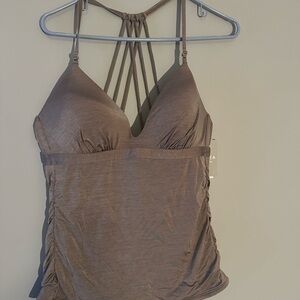 Athleta Taupe Strappy Tank Top